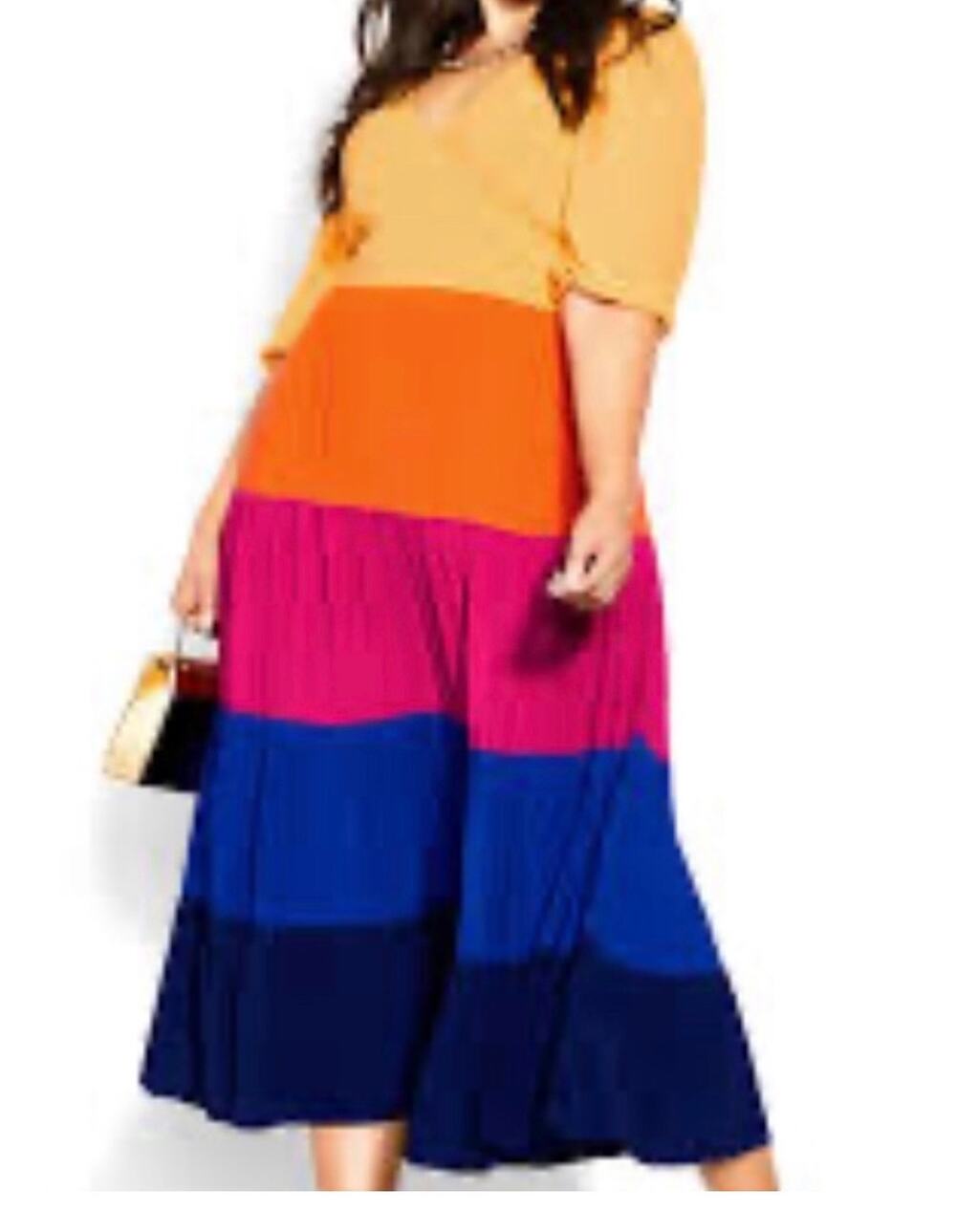 CITY CHIC NWT Willow Maxi Dress in Multicolor. Size Women's 16 New